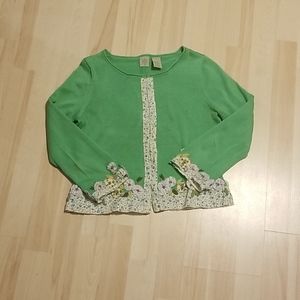 Anthropologie HWR monogram green cardigan